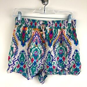 Zara Multicolor Patterned Drawstring Shorts